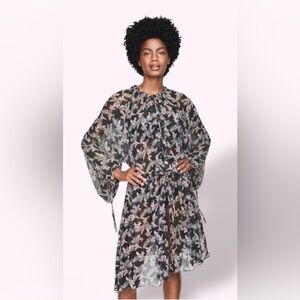 Victoria's Secret Chiffon Sheer Floral Kimono Duster  Size M/L